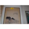 Image 3 : FRAMED CHINESE SCROLL W/LANDSCAPE PAINTING; SIGNED