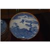 Image 2 : JAPANESE IGEZARA TRANSFERWARE PLATES, BLUE & WHITE DESIGNS W/IRON BROWN GLAZED RIM (11 PCS) (DOES NO