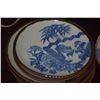 Image 4 : JAPANESE IGEZARA TRANSFERWARE PLATES, BLUE & WHITE DESIGNS W/IRON BROWN GLAZED RIM (11 PCS) (DOES NO