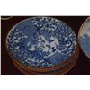 Image 6 : JAPANESE IGEZARA TRANSFERWARE PLATES, BLUE & WHITE DESIGNS W/IRON BROWN GLAZED RIM (11 PCS) (DOES NO