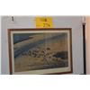 Image 1 : FRAMED JAPANESE UKIYO-E WOODBLOCK PRINT FROM "FIFTY-THREE STATIONS OF THE TOKAIDO" (15 1/2" X 11 1/4