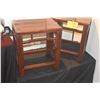 Image 2 : PAIR CHINESE ELM WOOD STOOLS (16" X 12" X 19") (PAIR)