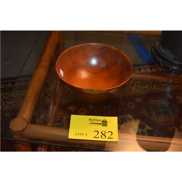7" KOA WOOD BOWL, MARKED SHAKA FOREST FARM