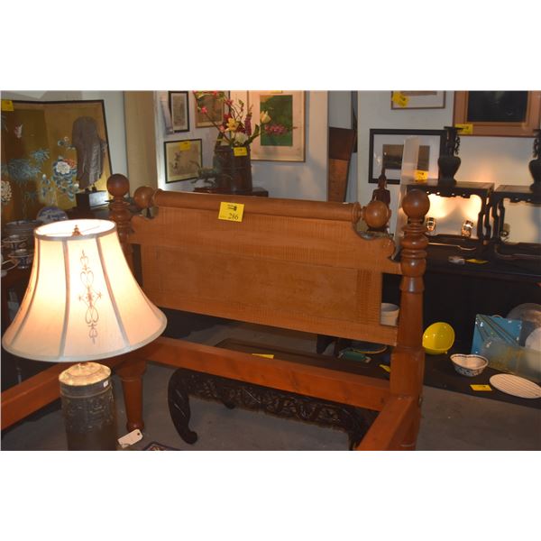 ANTIQUE 4 POST MAPLE WOOD BED FRAME, DOUBLE SIZE