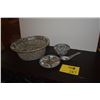 Image 1 : CHINESE FAMILLE ROSE RETICULATED BOWL, PLATE, BOWL & SPOON (4 PCS)