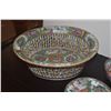 Image 2 : CHINESE FAMILLE ROSE RETICULATED BOWL, PLATE, BOWL & SPOON (4 PCS)
