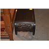 Image 3 : VINTAGE CHINESE HARDWOOD COFFEE TABLE, OPEN WORK BAMBOO DESIGN (39" X 16 1/4" X 15 1/2")