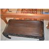 Image 7 : VINTAGE CHINESE HARDWOOD COFFEE TABLE, OPEN WORK BAMBOO DESIGN (39" X 16 1/4" X 15 1/2")