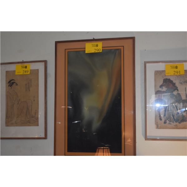 KOA FRAMED MIXED MEDIA PAINTING ON BOARD, "SEEK THE LIGHT"; SIGNED LEIGHTON LAM '78 (20" X 32")