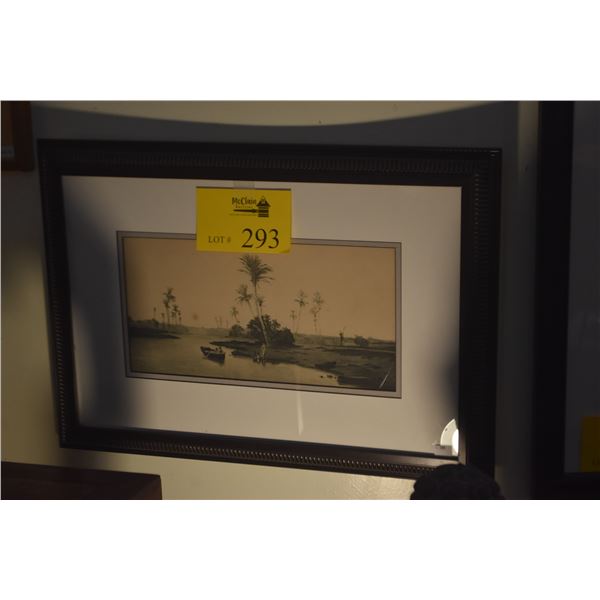 FRAMED SEPIA-TONED PHOTOGRAVURE TITLED "ON THE NILE" (20 1/2" X 14 1/2")