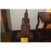 Image 1 : ANTIQUE HAND CARVED PAINTED & LACQUERED WOOD THAI BUDDHA (19 3/4")