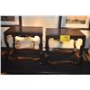 Image 1 : PAIR HUANG HUALI STANDS W/BURL TOPS (17 1/2" X 14 3/4" X 15 3/4") (PAIR)