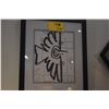 Image 2 : FRAMED BLACK & WHITE ABSTRACT LITHOGRAPH (18" X 22")