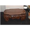 Image 2 : VINTAGE CHINESE BOXWOOD CARVING STAND SHAPED LIKE A LOTUS LEAF (24" X 15" X 8")