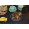 Image 5 : MIXED LOT: SPODE GEORGIAN BOTANICAL PLATTER, FIRE KING CREAMER & SUGAR, CANISTERS, SALT & PEPPER'S, 
