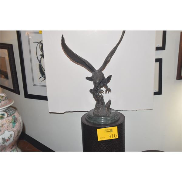 LARGE BRASS EAGLE ON MARBLE BASE (SPI BRAND) (20 1/2")