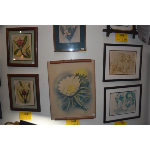 FRAMED MUNDORFF PRINTS (WHITE GINGER & NIGHT BLOOMING CEREUS) (2 PCS)
