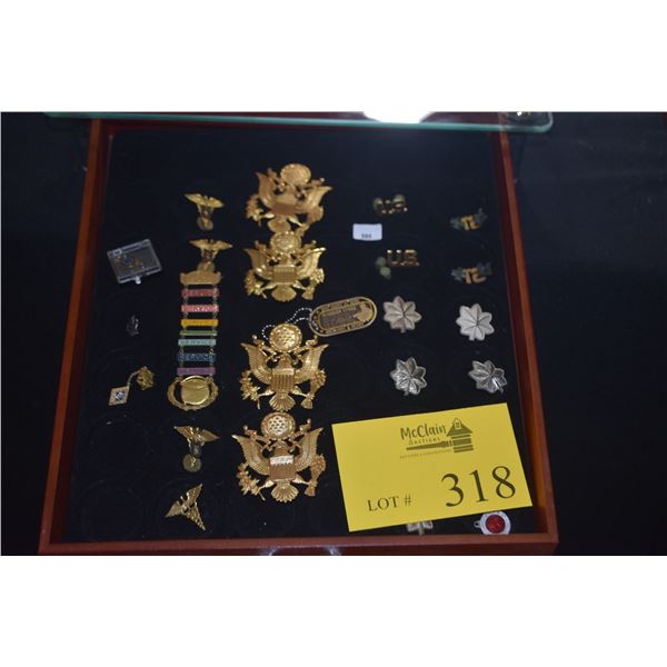 COLLECTION OF U.S. ARMY DENTAL CORPS BADGES, INSIGNIA'S, LAPEL/COLLAR PINS, ETC. (DOES NOT INCLUDE C