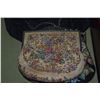 Image 5 : COLLECTION OF PETIT POINT BAGS W/SCENIC TAPESTRY DESIGNS & BLACK/SILVER EVENING BAG & COMPACT (5 PCS