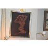 Image 1 : FRAMED NUDE ON VELVET; SIGNED LEETEG TAHITI (26 1/4" X 34 1/4")