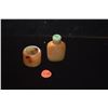 Image 1 : CHINESE HARDSTONE SNUFF BOTTLE W/JADE TOP & SOAPSTONE ARCHER'S RING (2 PCS)