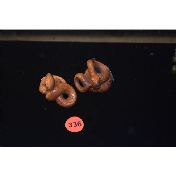 BOXWOOD "SNAKE" NETSUKES (2 PCS)