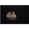 Image 2 : CHINESE NEPHRITE JADE CARVINGS, MONKEY & HORSE W/STAND (2" X 1 1/2")