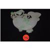Image 1 : CHINESE GREEN & WHITE JADEITE CARVING, FISH & LOTUS, 19TH C. (4" X 3")
