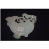 Image 3 : CHINESE GREEN & WHITE JADEITE CARVING, FISH & LOTUS, 19TH C. (4" X 3")