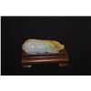 Image 2 : CHINESE JADEITE PIG (GREEN, YELLOW & WHITE) W/STAND (3")