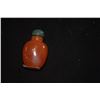 Image 2 : CHINESE AGATE SNUFF BOTTLE W/JADE TOP (1 3/4" X 1 1/8")