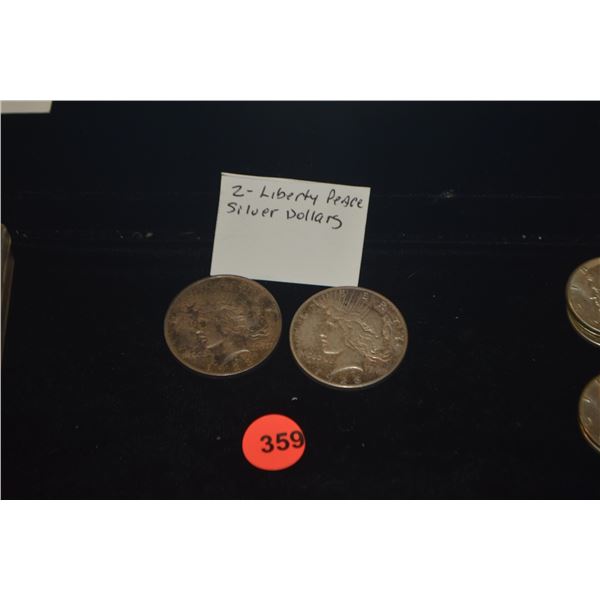 2 LIBERTY SILVER PEACE DOLLARS: 1923, 1926 (2 PCS)