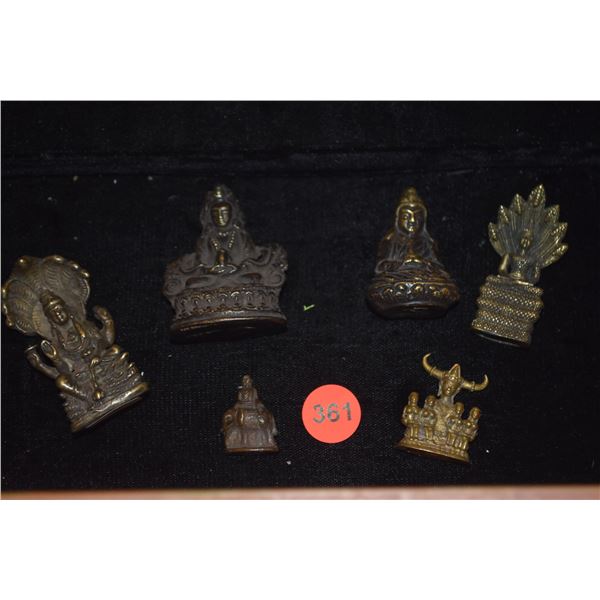 MIXED ASIAN MINIATURE BRASS DEITIES (6 PCS)
