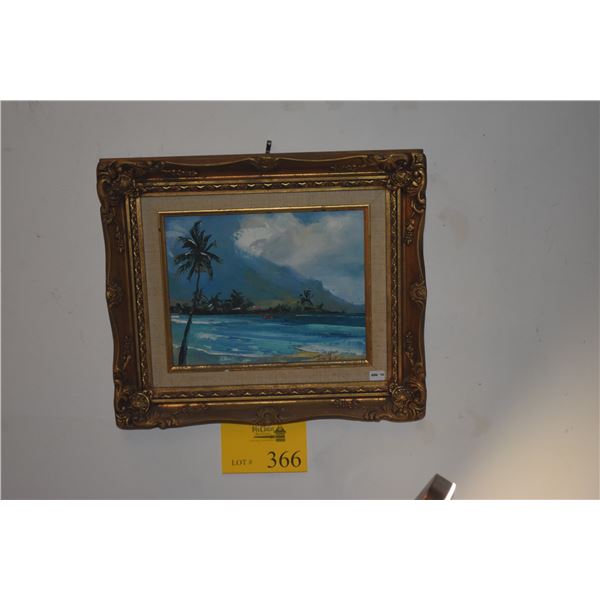 FRAMED OIL PAINTING, NORTH SHORE; SIGNED FETTIG (BEVERLY) (15" X 13")