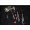 Image 1 : SALAD SERVERS W/STERLING HANDLES, STERLING SPOONS & STERLING FORK (5 PCS)