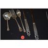 Image 3 : SALAD SERVERS W/STERLING HANDLES, STERLING SPOONS & STERLING FORK (5 PCS)