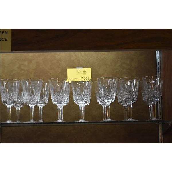 WATERFORD CRYSTAL STEMWARE, LISMORE PATTERN (14 PCS)