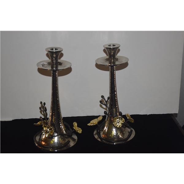 MICHAEL ARAM GOLD ORCHID TAPER CANDLE HOLDERS (2 PCS)