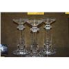 Image 2 : WATERFORD CRYSTAL CANDLE HOLDERS (3 PCS)