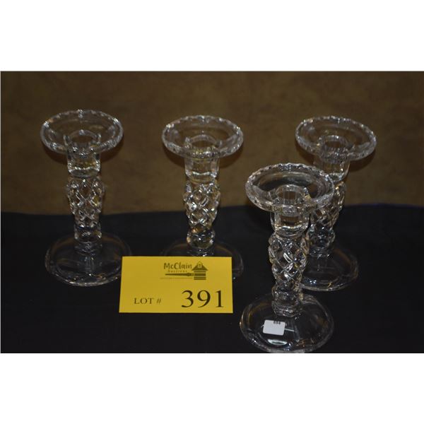 WATERFORD CRYSTAL CANDLE HOLDERS (4 PCS)