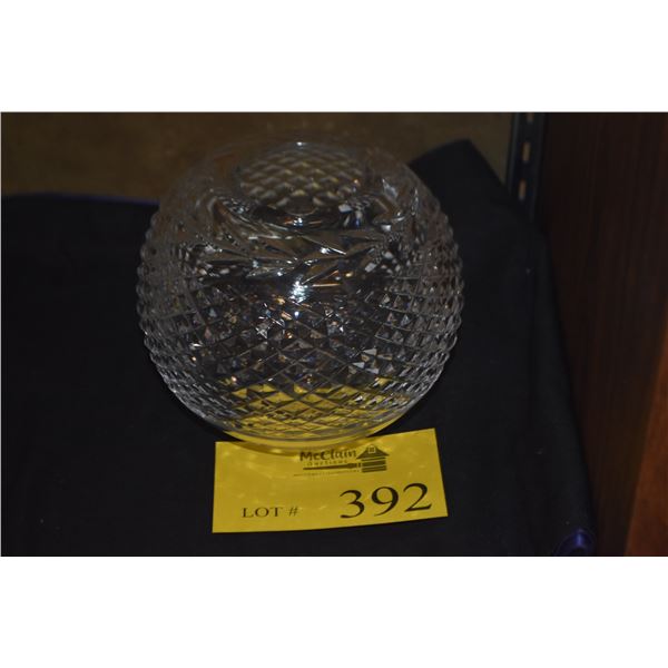 WATERFORD CRYSTAL GLANDORE ROSE BOWL VASE W/DIAMOND CUT PATTERN