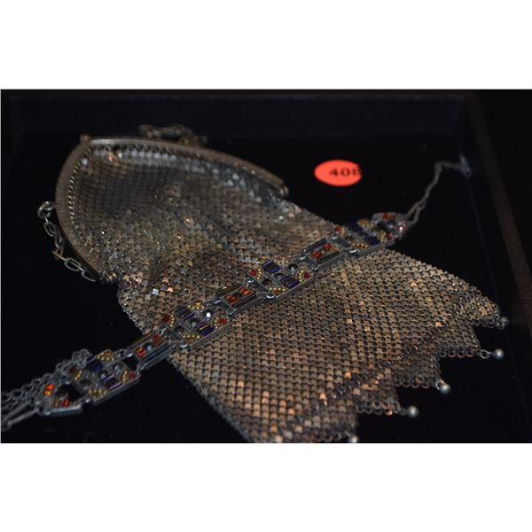 MESH PURSE & ART DECO NECKLACE (2 PCS)