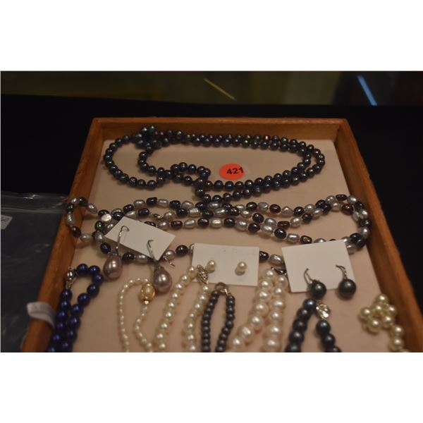 PEARL NECKLACES (9) & EARRINGS (4 PAIR) (13 PCS)