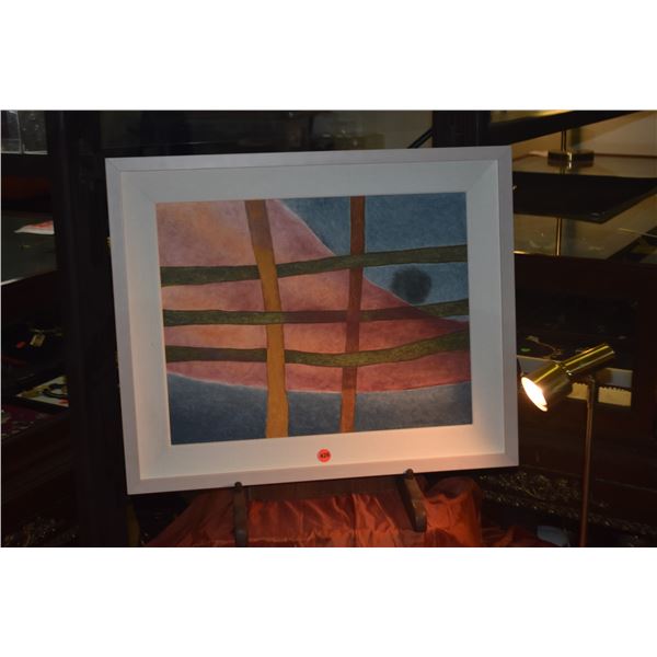 FRAMED SATORU ABE ORIGINAL PAINTING ON BOARD; SIGNED SATORU 2000 (22 3/4" X 18 1/2")