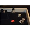 Image 1 : JUDITH RIPKA STERLING SILVER EARRINGS (3 PAIR) & RING (4 PCS)