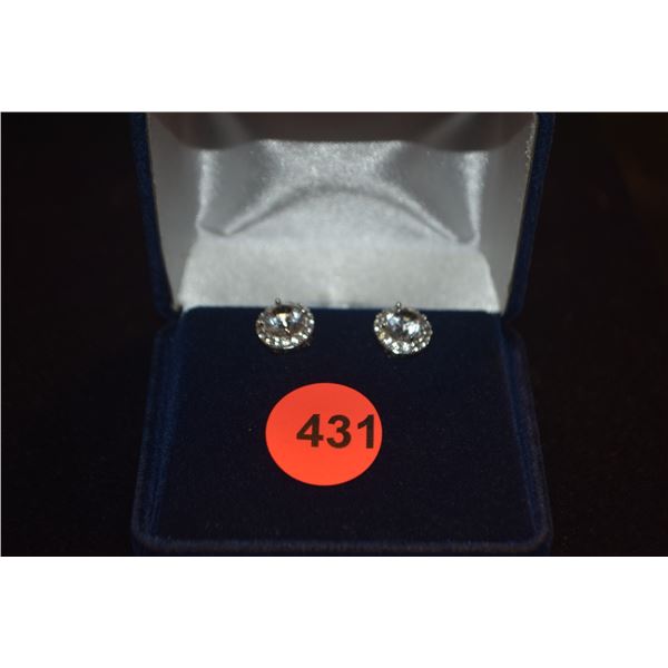14K FAUX DIAMOND STUD EARRINGS