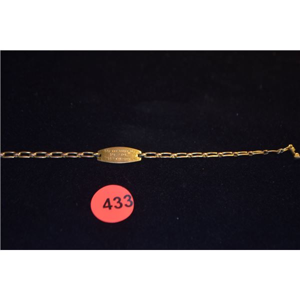 10K BRACELET, "REMEMBER PEARL HARBOR" (1.8 G)