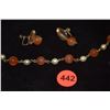 Image 1 : MING'S STERLING SILVER CARNELIAN EARRINGS & GOLD FILLED CARNELIAN & PEARL BRACELET (2 PCS)