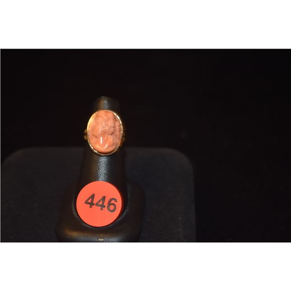 14K CORAL CAMEO RING (5.6 GTW)
