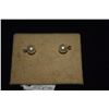 Image 2 : 14K STUD EARRINGS (JADE & PEARL W/RUBY) (2 PAIR)